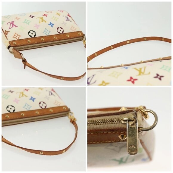 LOUIS VUITTON Monogram Multicolor Pochette Pouch White M92649 LV Auth 140354 - Picture 16 of 16